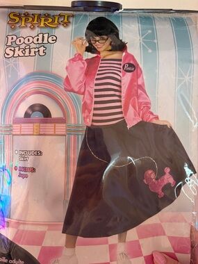 Spirit Black Skirt with Pink Poodle Applique
